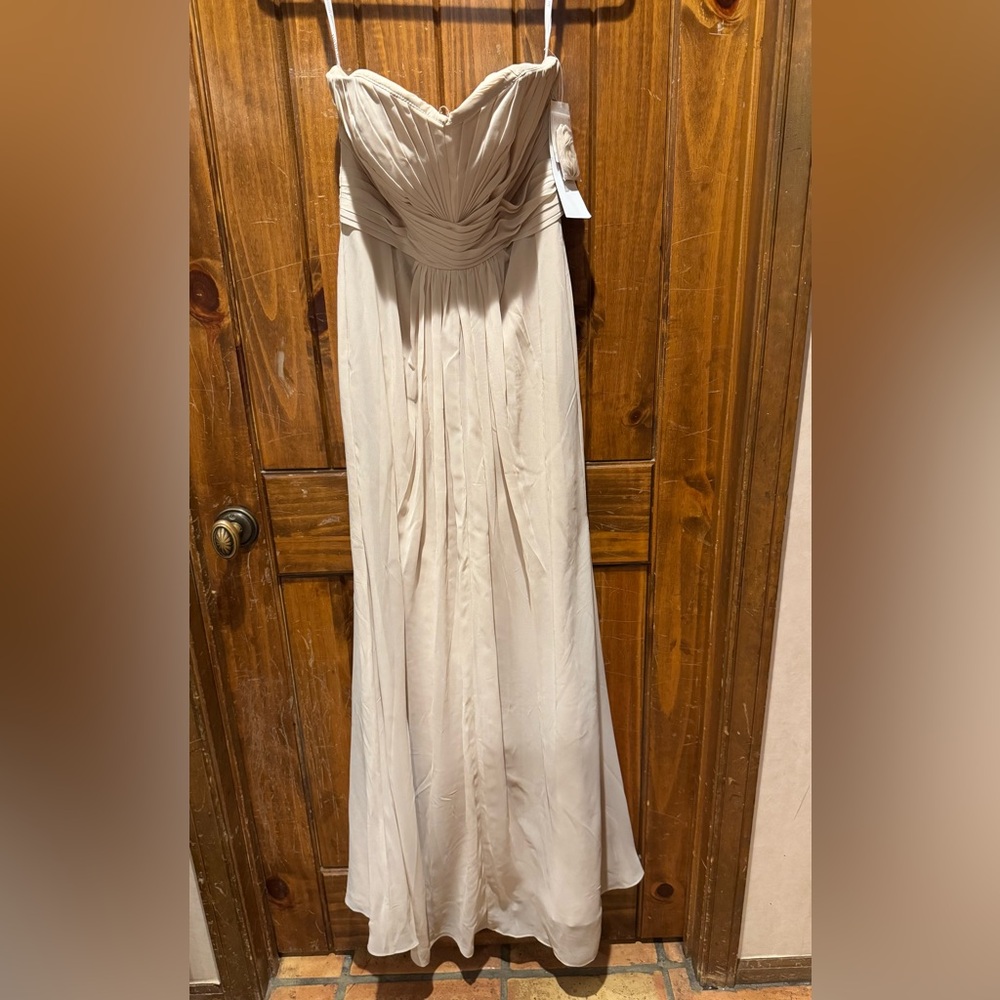 Nwt David's Bridal Strapless Champagne Gown